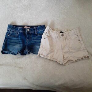 Bundle of 2 Girl's Size 8 Denim & Chino Summer Shorts